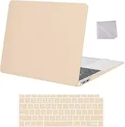 MOSISO Compatible with MacBook Air 13 inch Case 2022 2021 2020 2019 2018 Release A2337 M1 A2179 A1932 Retina Display with Touch ID, Plastic Hard Shell Case & Keyboard Cover & Wipe Cloth, Apricot