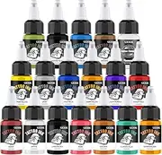 Professional Tattoo Ink Set, 18 Colours, 20ml Bottles, Non-Toxic Pigments