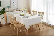 Linen Rectangular Tablecloth,135x310(53x122inch),Waterproof, no Wrinkles.Simple Pure Color with Tassels,Washable.Table Cloths for Kitchen Dining, Party, Holiday, Christmas, Buffet.