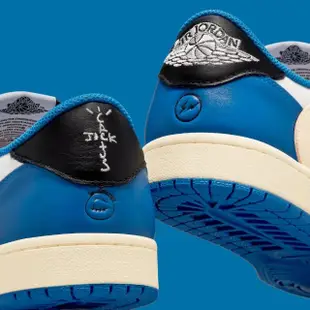 【NIKE 耐吉】休閒鞋 Air Jordan 1 Low Fragment Travis Scott 三方聯名 藤原浩 倒鉤 白藍 DM7866-140