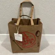 New Trader Joe's Washable Tote Paper Reusable ICONIC Grocery Bag Shopper NWT
