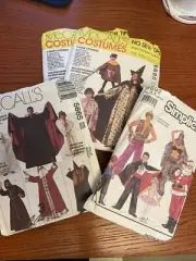 Costume Sewing Pattern Lot McCalls QUICK 6680 & 5665 Simplicity 9892