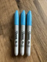Sharpie Classic Fine Point Permanent, NANO BLUE Bullet Tip ( PKT 3 MARKERS )