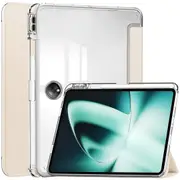 For oneplus Pad High-End Yager official Material Tpu Transparent Pen Slot Leather Case Apricot Color