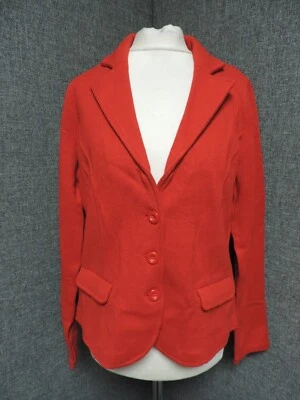 Laura Ashley Jersey Blazer Tomato Red UK 12 RRP £75 LN028 HH 16
