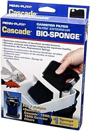 Penn Plax Cascade 1200/1500 GPH Canister Filter Aquarium Bio Sponge Replacement; 1 Pack