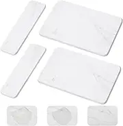 Drydiet 4 Pcs Absorbent Diatomaceous Dish Drying Mat Non-Slip 12" x 8" & 9" x 3" Stone Drying Mat Heat-Resistant Small Size Hard White Draining Instant Drying Dish Pad for Drying Rack Kitchen Counter