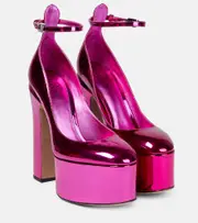 [Valentino Garavani] Valentino Garavani Tan-Go metallic leather platform pumps AU 8 metallic