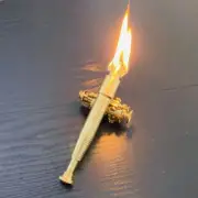 Gold Long Handled Torch Lighter Oil Trench Torches Kerosene Fire Sticks