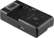 Camera Charger - Portable LCD Battery Charger, USB Wall Adapter | Slim Smart Charging Dock for Cameras and Phones, Travel Ready Compact Solution with Humanized Design