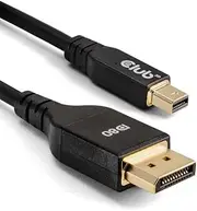 Club 3D CAC-1116 Mini DisplayPort to DisplayPort Bi-Directional VESA DP80 Certified Cable M/M 1m/3.28ft