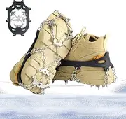 [Generic] Ice Cleats for Shoes and Boots | Snow Boot Covers Shoe Spikes Hiking Spikes - Snow and Ice Shoe Spikes for Teenagers, Adults, Seniors Winter Ice Fishing Rock