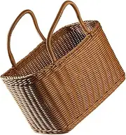 TOGEVAL 1Pc Decorative Woven Basket for Flower Arrangements Household Storage Basket Retro Design for Home Decor Elegant Picnic present