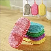 Heavy Duty Dish Sponge for Kitchen, Zero Scratch Microfiber Dish Scrubber,Reuseable Dish Washing Sponges for Dishes pots Sink Pans Utensil Cleaning,Scouring Pads Non Scratch for Dishes,5 Pack