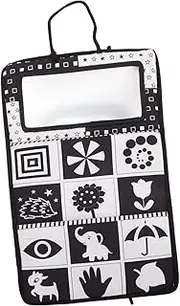 Kisangel Car Backseat Pendant Cognitive Mirror Portable High Contrast Sensory for Newborns Lightweight Activity Book for Visual Development and Bonding Moments
