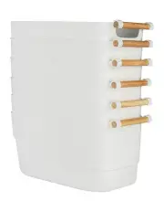 [Little Label Co] Small Storage Tub with Wooden Handle 6 Pack in White