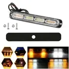 2PCS Amber White LED Car Truck Emergency Warning Hazard Flash Strobe Light Bar