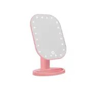 Catzon LED Lights Makeup Mirror Touch Screen 180 Degree Adjustable with Cosmetic Organizer TD02(Pink)