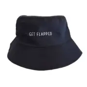 Kids Black Bucket Hat UPF50+ Sun Smart Brim Hat