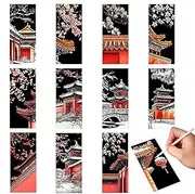 Scratch Off Bookmarks | Christmas Scratch Note Set of 12,Bookmarks Craft Kit for Kid Paper Art Sets for Students Party Bag Fillers