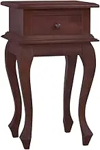 Bedside Table Classical Brown 35x30x60 cm Solid Mahogany Wood Bedroom Storage