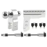 2in Receiver 6" Drop Adjustable Aluminum Tow Hook 2" & 2-5/16" Balls W/ Key Lock