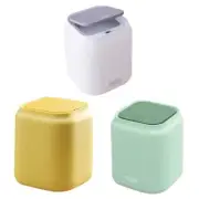 Mini Desktop Trash Can with Press Lid Countertop Small Waste Basket Garbage Bin