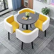 Negotiation Table and Chair Set,Office Reception Room Club Table,Simple Round Dining Table Set, Conference Tables,Coffee Table and Chair Set (Color : 16, Size : 23.6in/60cm)