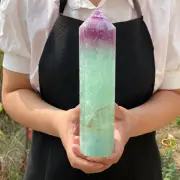 2.79LB natural fluorite quartz crystal obelisk wand point healing G4538