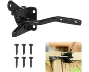 Gate Lock Automatic Locking-metal Bolt Lock-gravity Steel Latch Garden Fence-black-fixing Screws Provided
