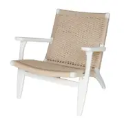 SK Designer Living | Replica Hans Wegner CH25 Easy Chair | Bone White & Natural