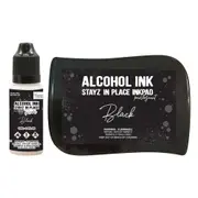 Pearlescent Jet Black Stayz In Place Alcohol Ink and Ink Pad CO728162