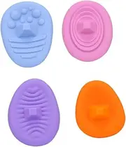 TTETTZ Four Pieces of Fidgeting Rings, Silicone Textured Toys for Kids and Adults , Solid Color