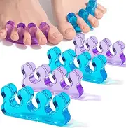 DR. JK- Toe Separators for Pedicure, 2 Pairs, Blue & Purple, Toe Separators for Women Pedicure, Toe Spreaders for Women, Gel Toe Spacers for Pedicures, Pedicure Toe Separators for Women, Toe Dividers