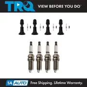 TRQ Ignition Coil Boots & Iridium Spark Plug Kit Set for Chevy Buick Pontiac GM