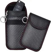 2 Car Key Signal Blocker Pouches，Premium Faraday Cage Car Key Protector，RFID Blocking Faraday Case Protector for Keyless Fobs and Remote Entry Keys