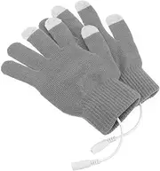 [SUPVOX] Touch Screen Heated Gloves Freezer Accessories Winter Gloves Women Rechargeable Work Gloves Warmers Touch Screen Gloves Hands Reusable Dryer Men's Gloves Unisex Gloves Cotton Grey