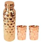 Copper Water Bottle Diamond Vacuum Flasks 950 ML with 2 Tumber Health Benefits