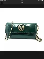 Valentino Orlandi Small Crossbody Bag Patent Leather In Green. Style #V-3021D