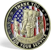 US Military Challenge Coin Veteran Thank You for Your Service Appreciation Coin (1 Pcs)