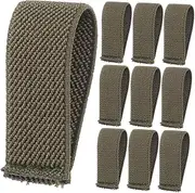 NAMOARLY 10 Pcs Belt Anchor Belt Loop Retainers Elastic Belt Elastic Band Webbing Belt Keeper Belt Attachment Loop Elastic Loop Webbing Keeper Straps Keeper Belt Holder Nylon Olive Green