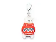 Eisbär With Sweater Charm Miniblings Charm Christmas Winter Pullover Red-White