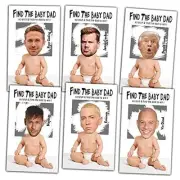 Baby Shower Games – Find the Baby Dad Scratch Off Celebrity Cards, Baby Shower