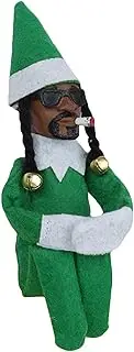 Snoop on a Stoop Christmas Elf | 10" Snoop Elf Dogg on The Shelf | Handmade Elf Doll Plush Toy | Funny Figure Gifts for Christmas Tree Ornaments Hip Hop Party Decorations