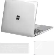 MOSISO Case Compatible with Surface Laptop 5/4/3 13.5 inch 2022 2021 2019 Release with Metal Keyboard (models: 1951 & 1868), Protective Plastic Hard Shell&Keyboard Cover&Screen Protector,Crystal Clear