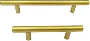 [AcbbMNS] 20Pcs Gold Kitchen Cabinet Handles 96mm Hole Center, Brushed Brass Stainless Steel T Bar Drawer Pulls Wardrobe Cupboard Door Handles