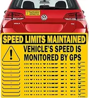TOTOMO 10pk Vehicle Speed is Monitored by GPS Speed Limits are maintained Sticker 10"x3.5" Highly Reflective Premium Quality Fleet Car Truck Van Safety Caution Sign