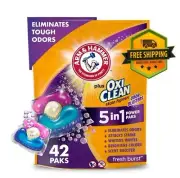 ARM & HAMMER Plus OxiClean Odor Blasters 5-in-1 Laundry Detergent 42 Pack