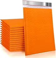 TOMVYTER 7.25x12 Inch Poly Bubble Mailers #1 Padded Envelopes Bulk, 25pcs Self Seal Mailing Envelopes Bubble Padded Mailers(Orange, Inside Size: 7.25x11")