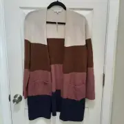NWT Madewell Kent Colorblock Long Cardigan Coziest Wool Alpaca Blend Yarn Size M